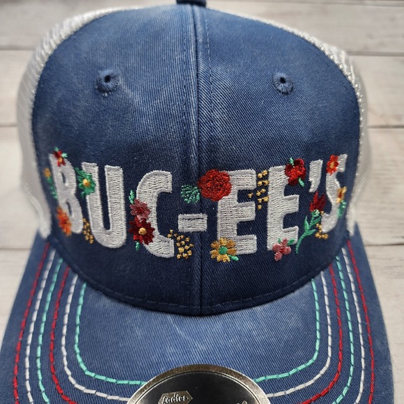 Buc-ee's WMNS Snapback Poly Tail Floral Cap‎ Blue White Bucees - Picture 2 of 4